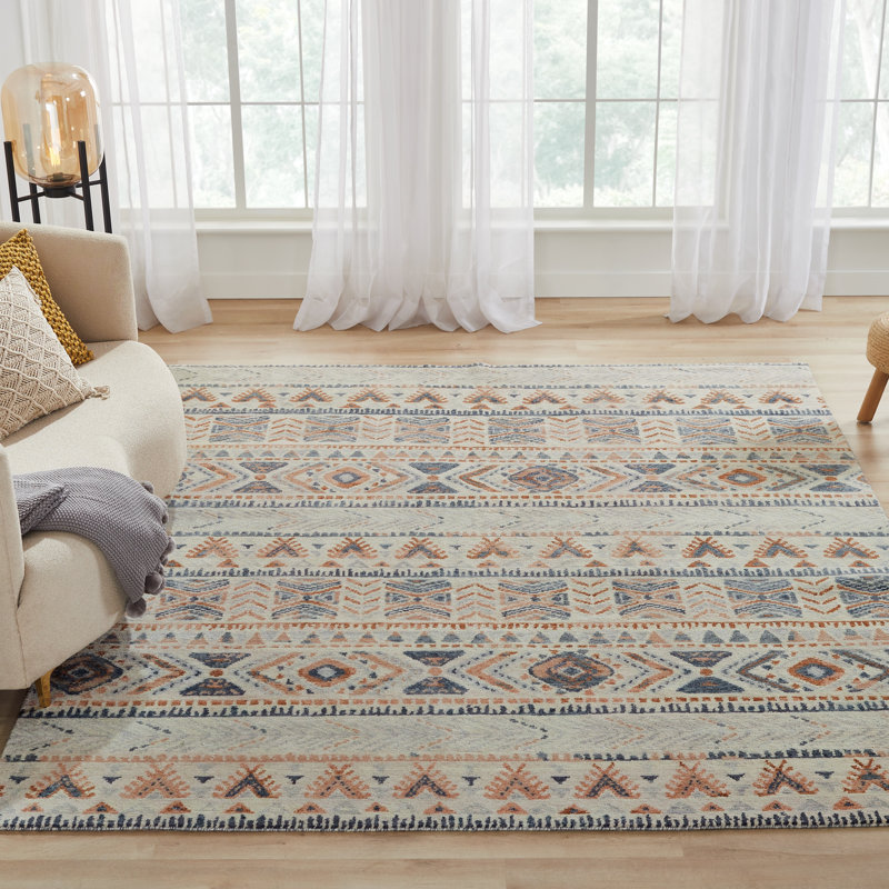 Salzer Adobe Sky Wool Hand-Knotted Area Rug, Rectangle 6' x 9'