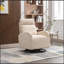 Fauteuil oscillant pivotant rembourré. Chaise à bascule pour chambre d'enfant en beige. Un sac gauche de style moderne.