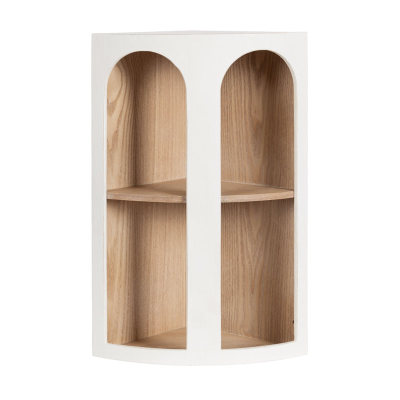 Wooden Corner Shelf Cabinet, White