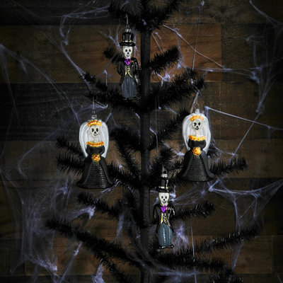 5.5" Glass Bride /Groom Skeleton Ornament