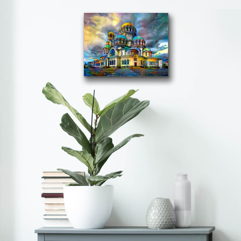 «Sofia Sofia Alexander Nevsky Cathedral» par Pedro Gavidia, art en verre acrylique Wal, H 12 po x l 16 po x P 0,13 po