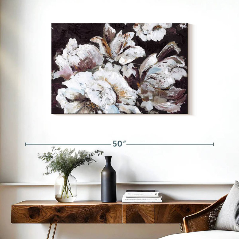 Avery Dark Flower, 24" H x 36" W