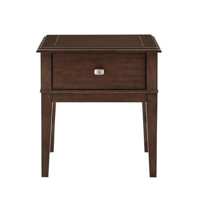 Table de bout classique avec tiroirs et port de chargement USB
