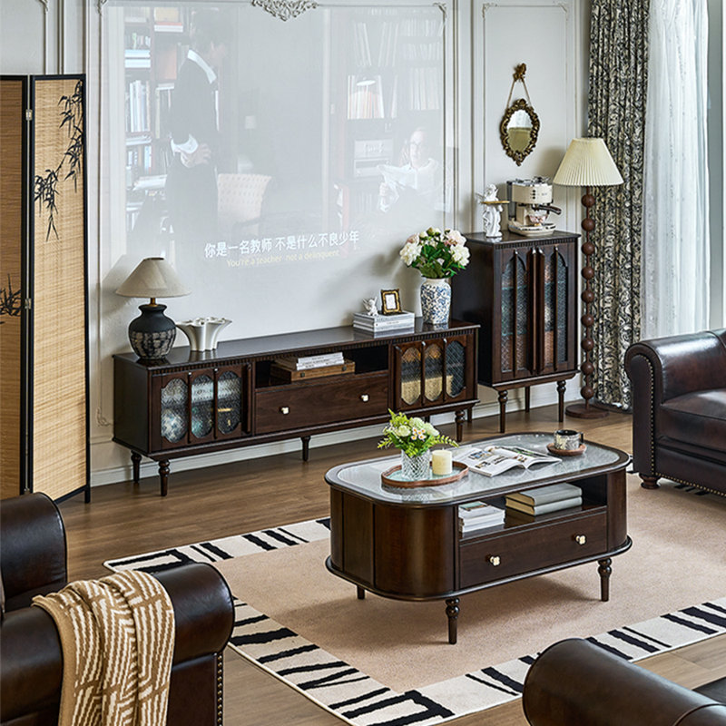 Elegant TV stand coffee table large storage space