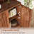 57 Inch Farmhouse Sideboard Buffet Cabinet, 4-Door Shutter Door Storage Console with Adjustable Shelves, Solid Wood Legs Moisture Resistant Media Cabinet for Kitchen Dining Living Room