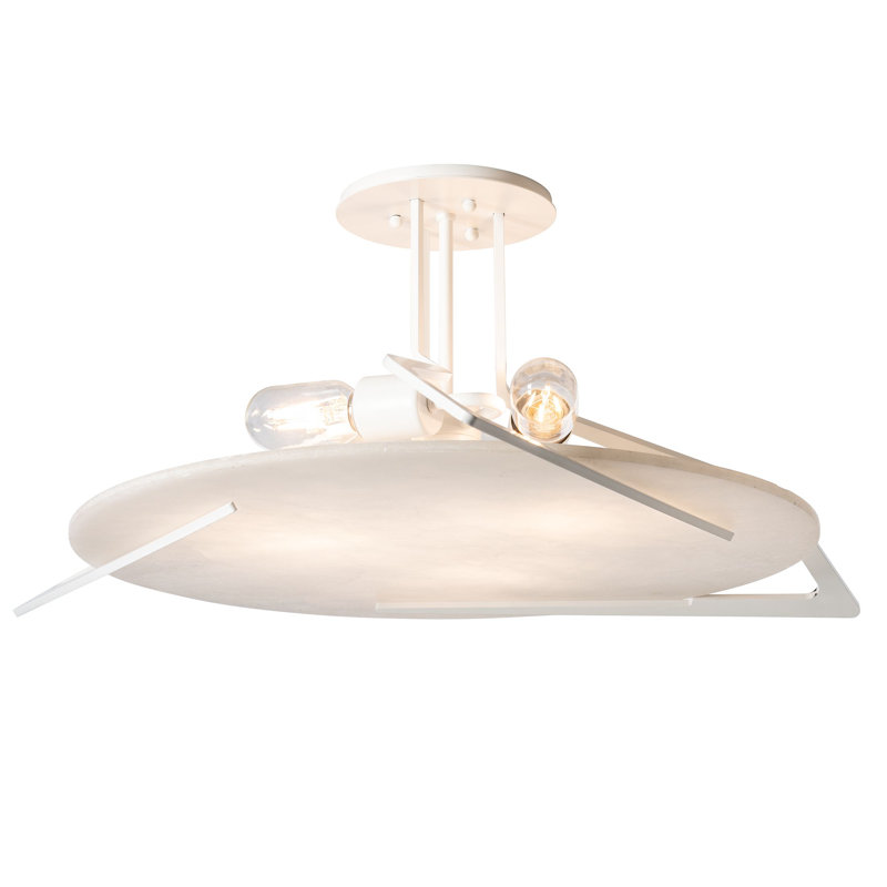 Callisto Semi Flush Mount, White