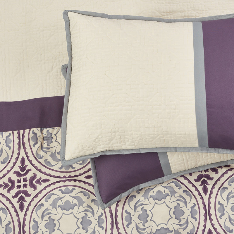 Camila Comforter Set, King Comforter + 6 Additional Pieces, Purple