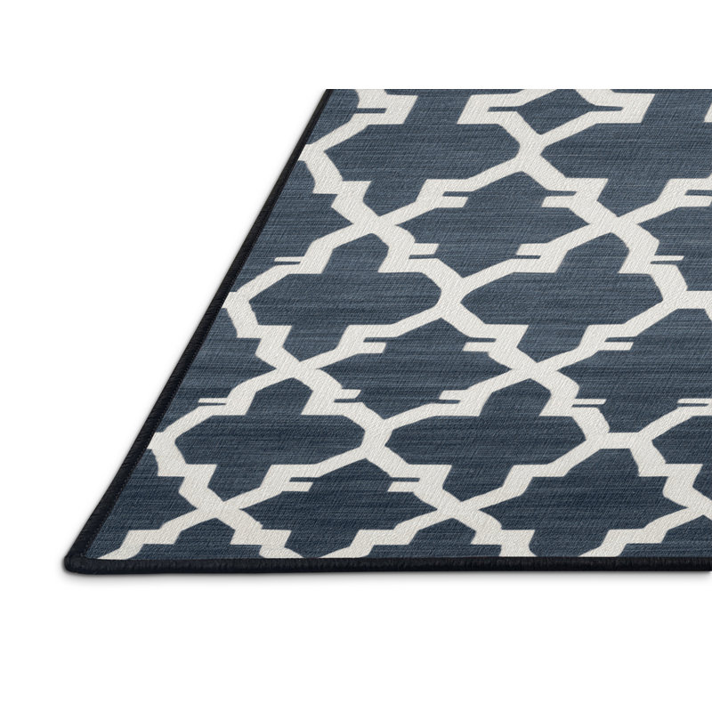 Machine Washable Trellis Gray Area Rug, Rectangle 2' x 3'