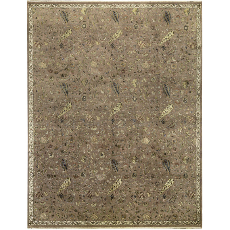 Tapis brun de haute qualité noué à la main