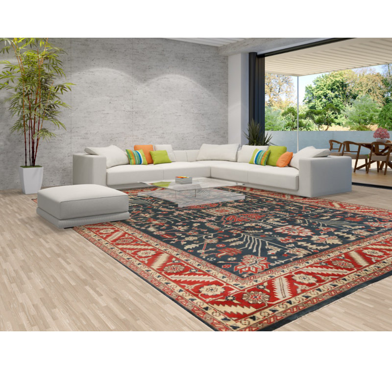 Tapis traditionnel indien en laine fait à la main 12 x 15