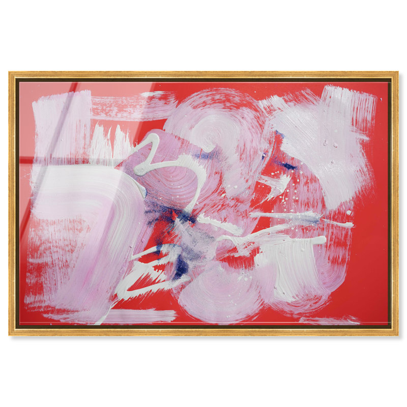 Passion Fruit Berry Blend Canvas Abstract Print by Oliver Gal, 17"H x 25"W, Gold Frame