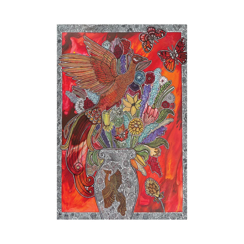 From Feather To Flame, And Birth To Bloom by Lynnette Shelley - Wrapped Canvas Print, 30.48cm H x 20.32cm W x 1.905cm D
