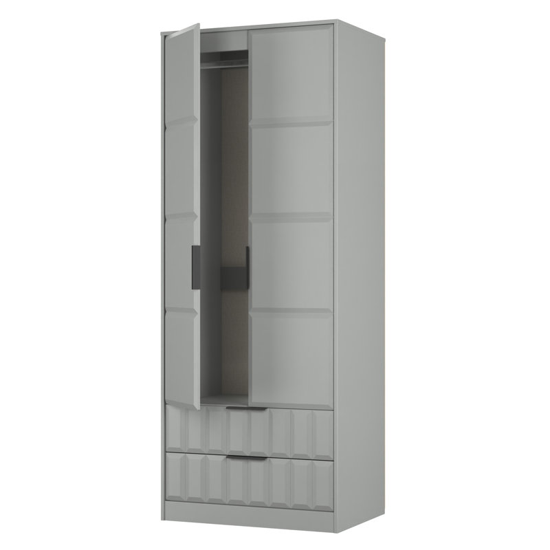 Suruthi 2 Door Robe 2 Drawer Robe, Grey