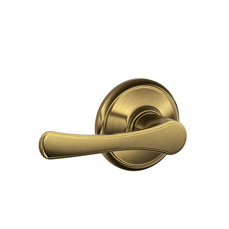 Avila Lever Hall and Closet Lock, Antique Brass