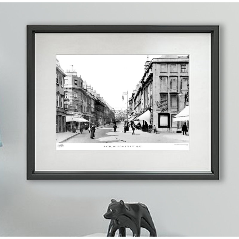 Bath, Milsom Street 1895 - Single Picture Frame Print, 28cm H X 36cm W x 2cm D