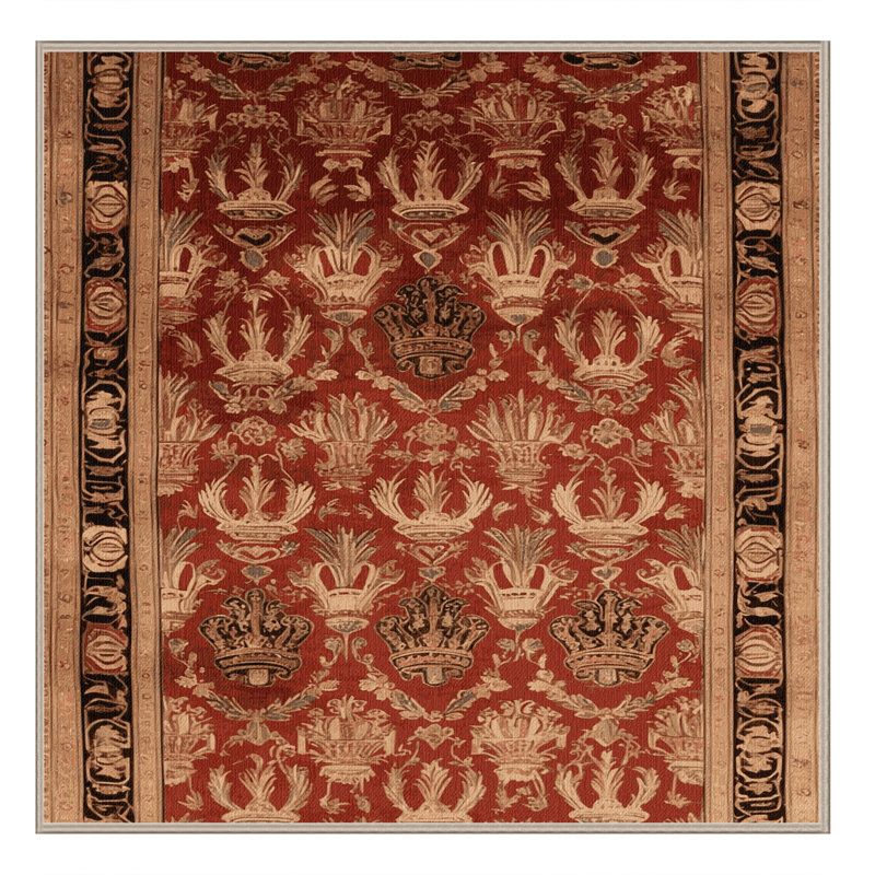 Tapis brun français lavable à la machine, Carré 3 pi