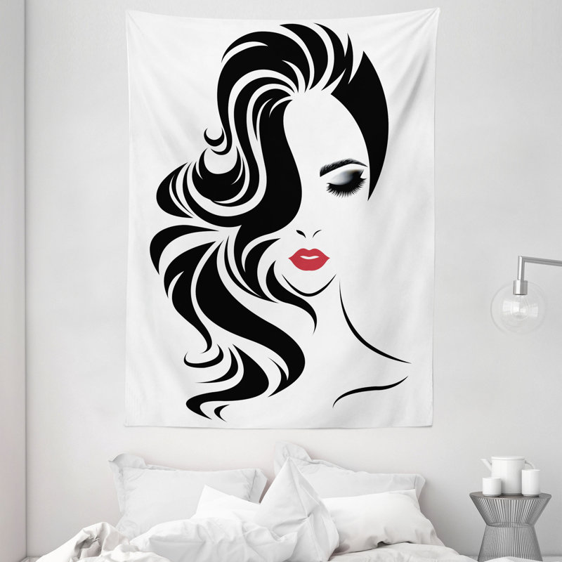 Tapisserie de salon de coiffure en polyester, H 80 po x l 60 po