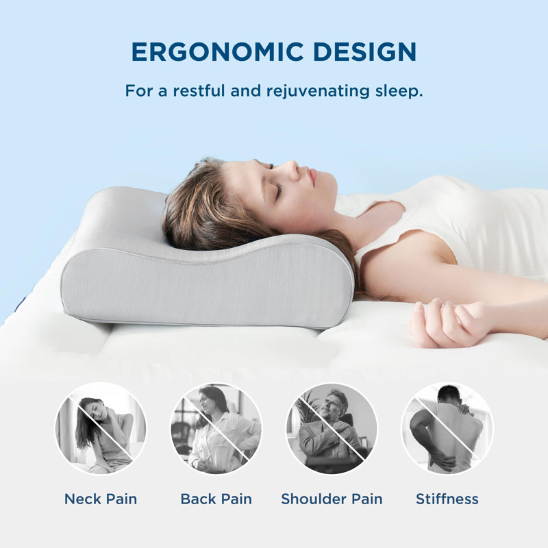 Bedsure Cervical Neck Pillows for Sleeping, Gray