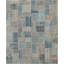 Tapis décoratif bleu clair en laine noué à la main de conception unique noué à la main des années 1980 5 pi 8 po x 7 pi 8 po Bigod