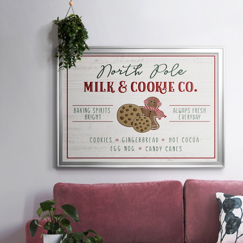 Milk and Cookie, toile tendue avec châssis co-encadrée, Argent, H 26 po x l 38 po x P 1,5 po