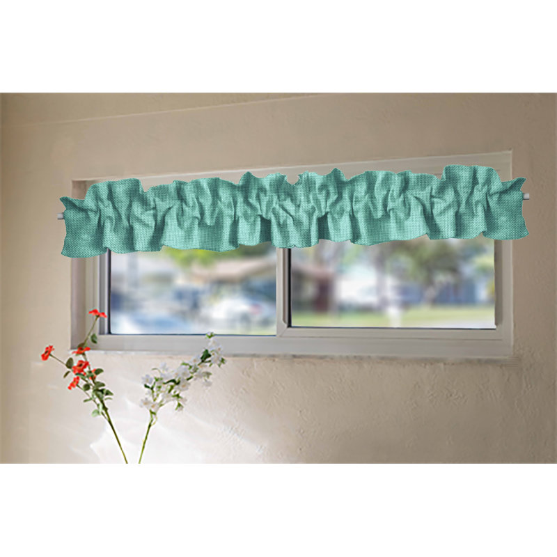 Cantonnière à volants, Turquoise, L 144 po x L 9 po