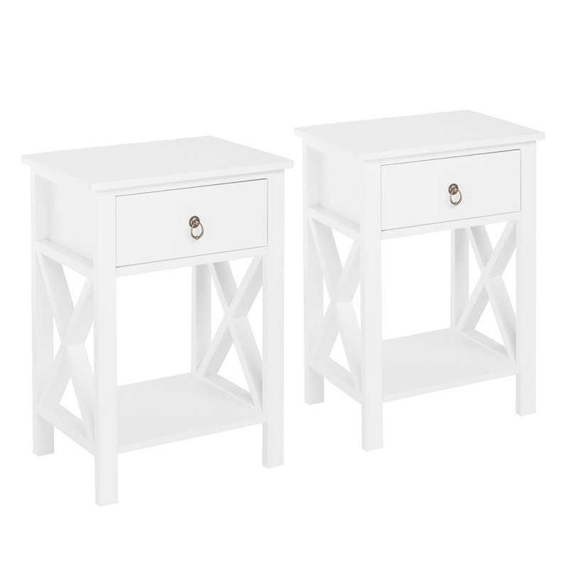 Grube Manufactured Wood Nightstand, White, 2