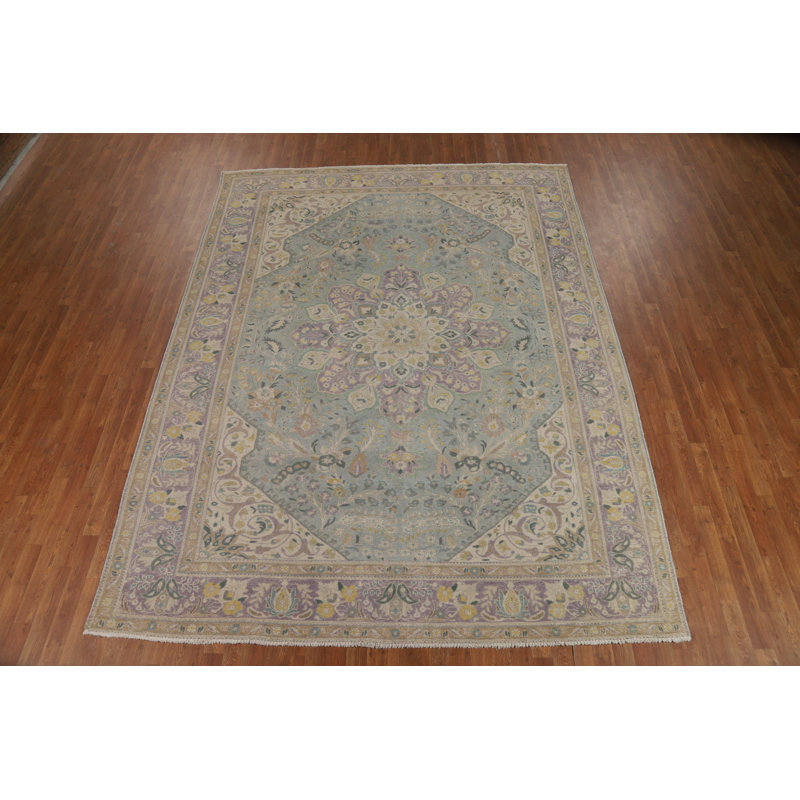 Tapis traditionnel rétro bleu 8 x 11