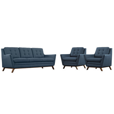 Modway Beguile Fabric 3-piece Living Room Set