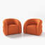 Fauteuil demi-tonneau pivotant rembourré Coyle-1840234588-1867919386