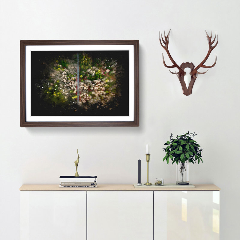 Separating The Forest - Picture Frame Graphic Art, 33cm H x 45cm W x 2cm D, Walnut Framed