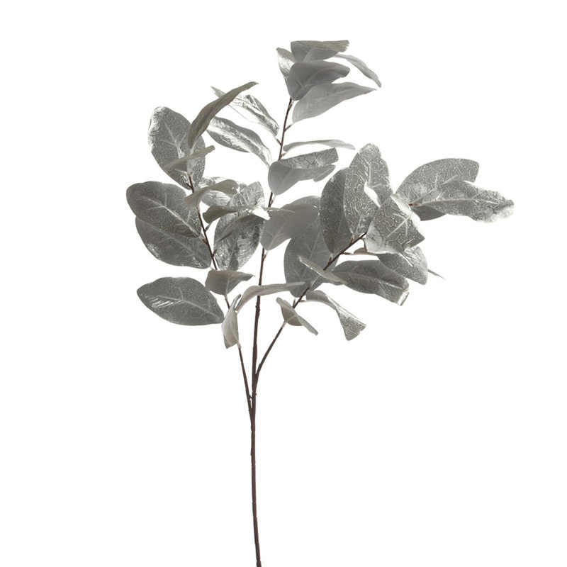 Branche de feuille d'argent artificielle 34 po