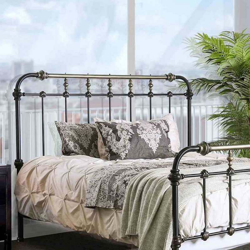 Mobilier de chambre à coucher style transitionnel noir antique 1pc