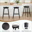 Tabourets de bar en bois massif, ensemble de 2 tabourets de comptoir à dossier en selle avec repose-pieds, chaises de bar rustiques de style Mid-Century pour îlot de cuisine et salle à manger