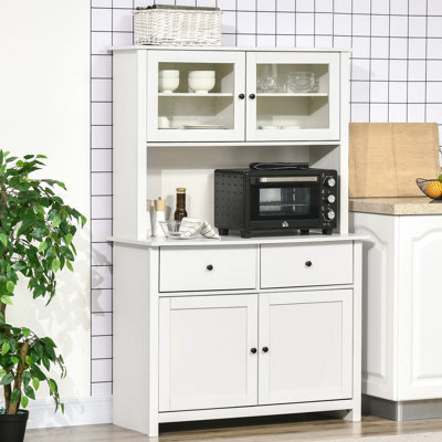 HOMCOM 63.5" Kitchen Buffet With Hutch