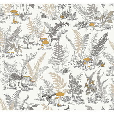 Mushroom Garden Toile Geometrics,Stripes Roll