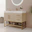 Modern Free-Standing Bathroom Vanity with Seamless Ceramic Sink & Sintered Stone Top-138445846