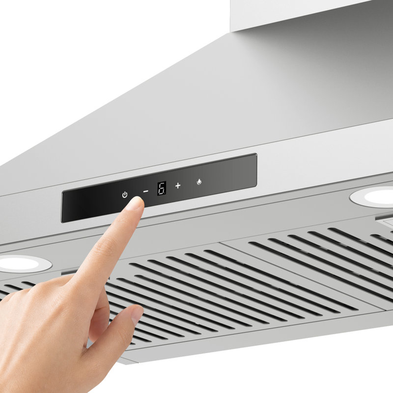 Hotte murale de 30 po, hotte de cuisine à conduit à 6 vitesses de 353 pi³ / min avec lumières DEL et filtres lavables en acier inoxydable