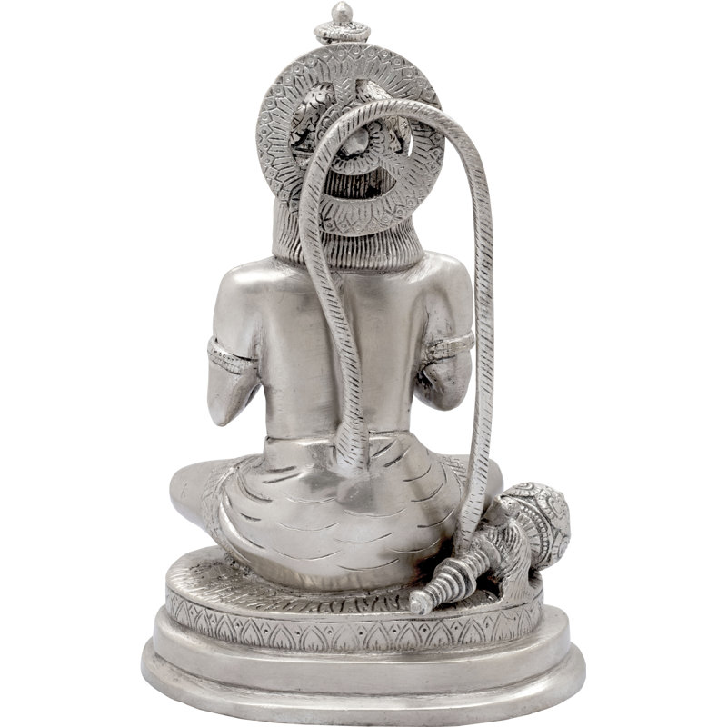 Figurine lord Hanuman en prière, Argent