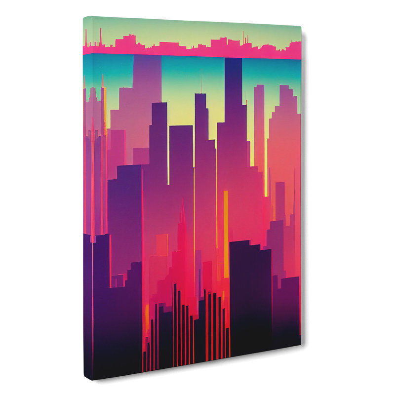 Evolving City Skyline Abstract - Wrapped Canvas, 60cm H x 40cm W