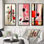 «Red and Blue Retro Illustration», 3 pièces sur toile-820264353-820264412