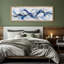 Décoration murale abstraite tourbillon bleu marine - grande impression encadrée sur toile de la chambre principale-436081417-436081419