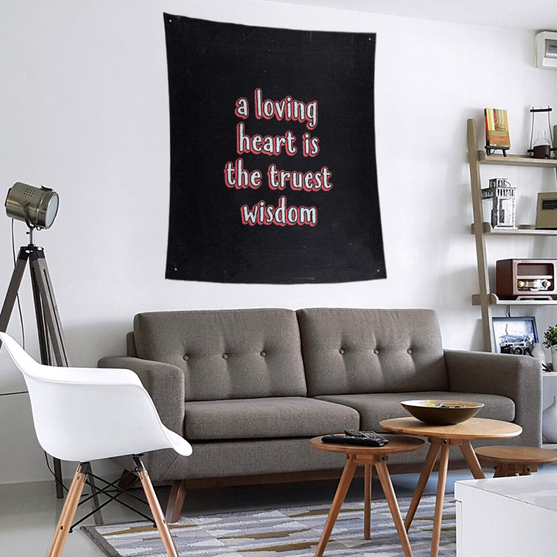 Tapisserie en polyester avec citation en polyester, H 104 po x l 88 po, Rouge
