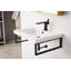 Boston Glossy White Resin Rectangular Wall Mount Bathroom Sink with Overflow-92900590