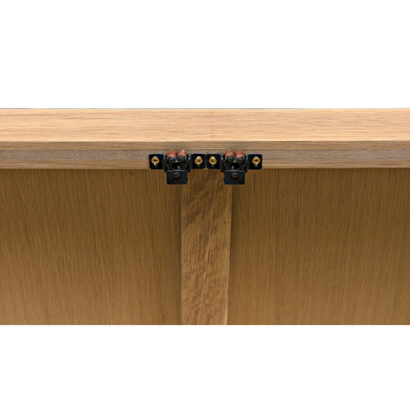 Natural Oak Lighted China Cabinet with Glass Panels