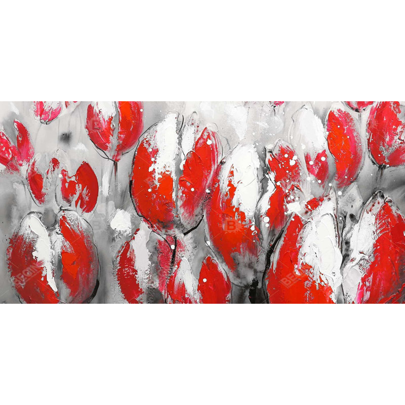 Abstract red tulips - 15.75"x31.50" Desk mat