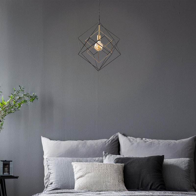 Luminaire suspendu géométrique en métal avec capuchon en métal