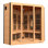 Sauna de coin intérieur en cèdre pour 4 personnes avec 11 chauffages à infrarouges lointains, thérapie par lumière rouge et chromothérapie