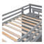 Lit superposé simple au-dessus d'un lit simple avec lit gigogne et escalier, gris-1847265809