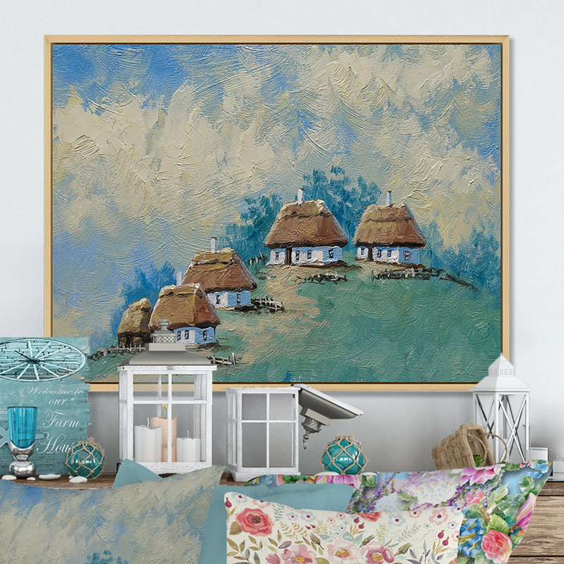 "Maison de campagne" dans la campagne II - art mural traditionnel sur toile, H 12 po x l 20 po x P 1 po