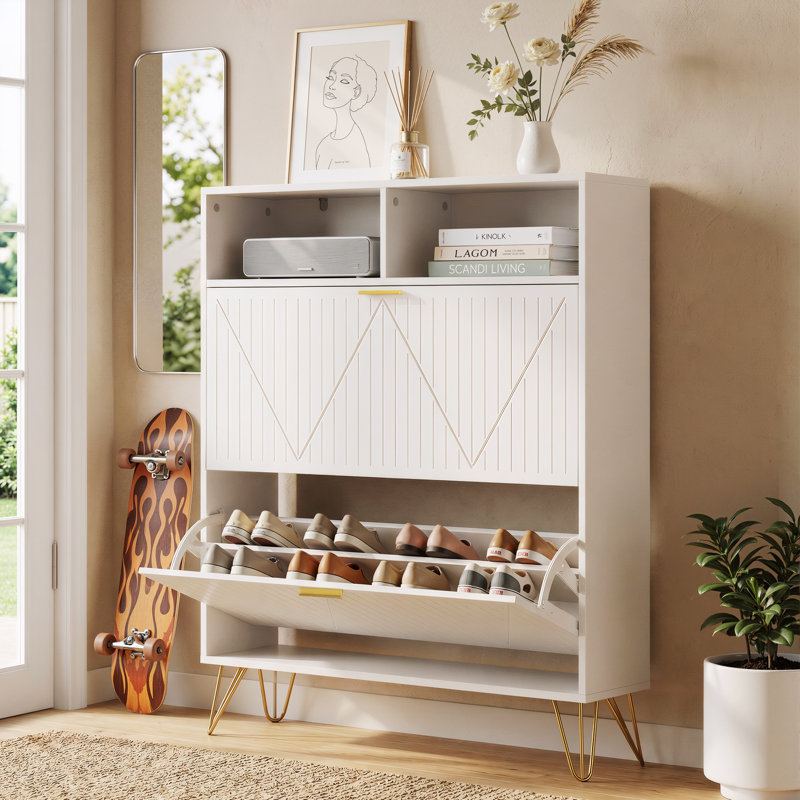 Armoire de rangement pour 20 paires de chaussures pour salon, range-chaussures et vestibule, Noir